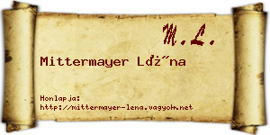 Mittermayer Léna névjegykártya